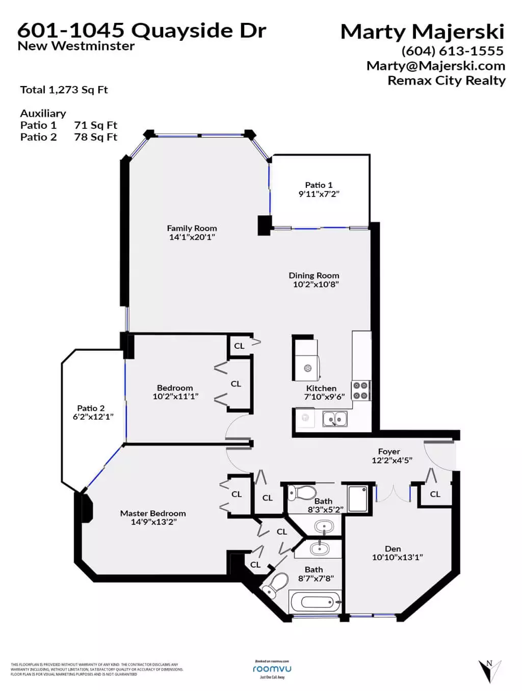 floor plan in 601-1045 Quayside Drive